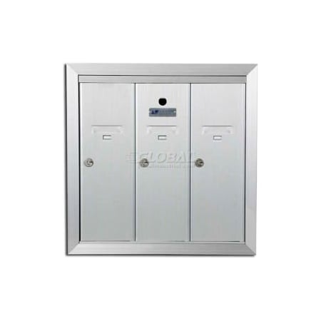 Florence Mfg Co Recessed Vertical 1250 Series, 3 Door Mailbox, Anodized Aluminum 1250-3HA